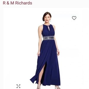 R&M Richards Gown with Beaded and sequin waist line